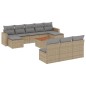 vidaXL Juego de sofás jardín con cojines beige mezcla 11 pzas ratán PE vidaXL Juego de sofás jardín con cojines beige mezcla 11 pzas ratán PE