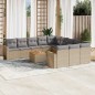 vidaXL Juego de sofás jardín con cojines beige mezcla 12 pzas ratán PE vidaXL Juego de sofás jardín con cojines beige mezcla 12 pzas ratán PE