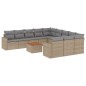 vidaXL Juego de sofás jardín con cojines beige mezcla 12 pzas ratán PE vidaXL Juego de sofás jardín con cojines beige mezcla 12 pzas ratán PE