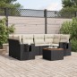 vidaXL Set de comedor de jardín 7 pzas y cojines ratán sintético negro vidaXL Set de comedor de jardín 7 pzas y cojines ratán sintético negro