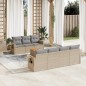 vidaXL Juego de sofás jardín con cojines beige mezcla 8 pzas ratán PE vidaXL Juego de sofás jardín con cojines beige mezcla 8 pzas ratán PE