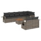 vidaXL Set de muebles de jardín 9 pzas y cojines ratán sintético gris