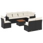 vidaXL Set de sofás de jardín 8 piezas y cojines ratán sintético negro vidaXL Set de sofás de jardín 8 piezas y cojines ratán sintético negro