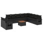 vidaXL Set de sofás de jardín 11 pzas y cojines ratán sintético negro vidaXL Set de sofás de jardín 11 pzas y cojines ratán sintético negro