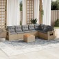 vidaXL Juego de sofás jardín con cojines beige mezcla 8 pzas ratán PE vidaXL Juego de sofás jardín con cojines beige mezcla 8 pzas ratán PE