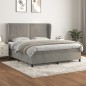 vidaXL Cama box spring con colchón terciopelo gris claro 160x200 cm vidaXL Cama box spring con colchón terciopelo gris claro 160x200 cm