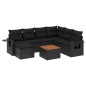 vidaXL Set de sofás de jardín 8 piezas y cojines ratán sintético negro vidaXL Set de sofás de jardín 8 piezas y cojines ratán sintético negro