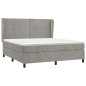 vidaXL Cama box spring con colchón terciopelo gris claro 160x200 cm vidaXL Cama box spring con colchón terciopelo gris claro 160x200 cm