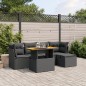 vidaXL Set de sofás de jardín 6 piezas y cojines ratán sintético negro vidaXL Set de sofás de jardín 6 piezas y cojines ratán sintético negro