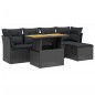 vidaXL Set de sofás de jardín 6 piezas y cojines ratán sintético negro vidaXL Set de sofás de jardín 6 piezas y cojines ratán sintético negro