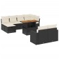 vidaXL Set de sofás de jardín 11 pzas y cojines ratán sintético negro vidaXL Set de sofás de jardín 11 pzas y cojines ratán sintético negro
