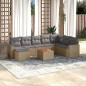 vidaXL Juego de sofás jardín con cojines beige mezcla 9 pzas ratán PE vidaXL Juego de sofás jardín con cojines beige mezcla 9 pzas ratán PE