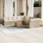 vidaXL Set de sofás de jardín 11pzas con cojines ratán sintético beige vidaXL Set de sofás de jardín 11pzas con cojines ratán sintético beige