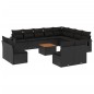 vidaXL Set de sofás de jardín y cojines 13 pzas ratán sintético negro vidaXL Set de sofás de jardín y cojines 13 pzas ratán sintético negro