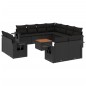 vidaXL Set de sofás de jardín 12 piezas cojines ratán sintético negro vidaXL Set de sofás de jardín 12 piezas cojines ratán sintético negro