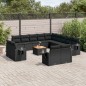 vidaXL Set sofás de jardín 14 pzas con cojines ratán sintético negro vidaXL Set sofás de jardín 14 pzas con cojines ratán sintético negro