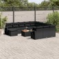 vidaXL Set de sofás de jardín y cojines 13 pzas ratán sintético negro vidaXL Set de sofás de jardín y cojines 13 pzas ratán sintético negro