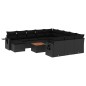 vidaXL Set de sofás de jardín y cojines 13 pzas ratán sintético negro vidaXL Set de sofás de jardín y cojines 13 pzas ratán sintético negro