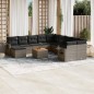vidaXL Set de sofás de jardín 14 pzas con cojines ratán sintético gris vidaXL Set de sofás de jardín 14 pzas con cojines ratán sintético gris