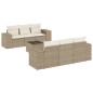 vidaXL Set sofás de jardín 7 piezas y cojines ratán sintético beige vidaXL Set sofás de jardín 7 piezas y cojines ratán sintético beige