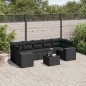 vidaXL Set de sofás de jardín 8 piezas y cojines ratán sintético negro vidaXL Set de sofás de jardín 8 piezas y cojines ratán sintético negro