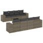 vidaXL Set de muebles de jardín 9 pzas y cojines ratán sintético gris