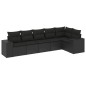 vidaXL Set de sofás de jardín 6 piezas y cojines ratán sintético negro vidaXL Set de sofás de jardín 6 piezas y cojines ratán sintético negro