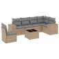 vidaXL Set sofás de jardín 7 piezas y cojines ratán sintético beige