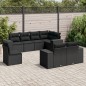 vidaXL Set de sofás de jardín 8 piezas y cojines ratán sintético negro vidaXL Set de sofás de jardín 8 piezas y cojines ratán sintético negro