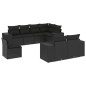 vidaXL Set de sofás de jardín 8 piezas y cojines ratán sintético negro vidaXL Set de sofás de jardín 8 piezas y cojines ratán sintético negro