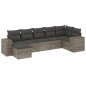 vidaXL Set de sofás de jardín 7 piezas con cojines ratán PE gris vidaXL Set de sofás de jardín 7 piezas con cojines ratán PE gris