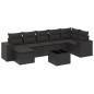 vidaXL Set de sofás de jardín 8 piezas y cojines ratán sintético negro vidaXL Set de sofás de jardín 8 piezas y cojines ratán sintético negro