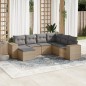 vidaXL Set sofás de jardín 7 piezas y cojines ratán sintético beige vidaXL Set sofás de jardín 7 piezas y cojines ratán sintético beige