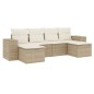 vidaXL Juego de sofás jardín con cojines 6 pzas ratán sintético beige vidaXL Juego de sofás jardín con cojines 6 pzas ratán sintético beige