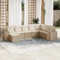 vidaXL Juego de sofás de jardín con cojines beige 8 pzas ratán PE vidaXL Juego de sofás de jardín con cojines beige 8 pzas ratán PE