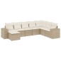 vidaXL Juego de sofás de jardín con cojines beige 8 pzas ratán PE vidaXL Juego de sofás de jardín con cojines beige 8 pzas ratán PE