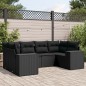 vidaXL Set de sofás de jardín 6 piezas y cojines ratán sintético negro vidaXL Set de sofás de jardín 6 piezas y cojines ratán sintético negro