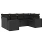 vidaXL Set de sofás de jardín 6 piezas y cojines ratán sintético negro vidaXL Set de sofás de jardín 6 piezas y cojines ratán sintético negro