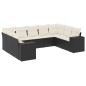 vidaXL Set de sofás de jardín 8 piezas y cojines ratán sintético negro vidaXL Set de sofás de jardín 8 piezas y cojines ratán sintético negro