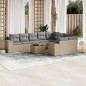 vidaXL Juego de sofás jardín con cojines beige 10 pzas ratán sintético vidaXL Juego de sofás jardín con cojines beige 10 pzas ratán sintético