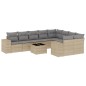 vidaXL Juego de sofás jardín con cojines beige 10 pzas ratán sintético vidaXL Juego de sofás jardín con cojines beige 10 pzas ratán sintético