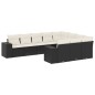 vidaXL Set de sofás de jardín 10 pzas cojines ratán sintético negro vidaXL Set de sofás de jardín 10 pzas cojines ratán sintético negro