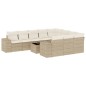 vidaXL Set de sofás de jardín 11pzas con cojines ratán sintético beige