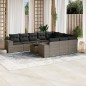 vidaXL Set de sofás de jardín 11 pzas y cojines ratán sintético gris vidaXL Set de sofás de jardín 11 pzas y cojines ratán sintético gris