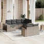 vidaXL Set de sofás de jardín 10 pzas con cojines ratán sintético gris vidaXL Set de sofás de jardín 10 pzas con cojines ratán sintético gris