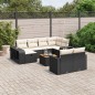 vidaXL Set de sofás de jardín 11 pzas y cojines ratán sintético negro vidaXL Set de sofás de jardín 11 pzas y cojines ratán sintético negro