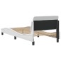 vidaXL Estructura de cama con cabecero cuero sintético blanco 80x200cm vidaXL Estructura de cama con cabecero cuero sintético blanco 80x200cm