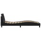 vidaXL Estructura de cama con cabecero cuero sintético negro 90x190 cm
