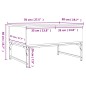 vidaXL Mesa de centro madera de ingeniería y metal negro 70x50x40 cm