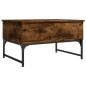 vidaXL Mesa de centro madera ingeniería y metal roble humo 70x50x40 cm